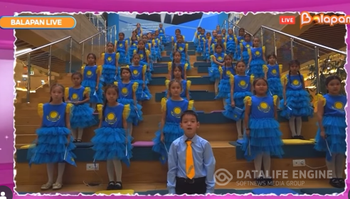 Оқушылар «Balapan» телеарнасының «Balapan Live» бағдарламасының эфирінде